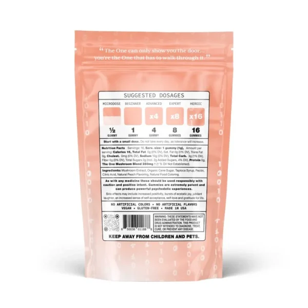 The One Mushroom Gummies Peach Flavored - Image 2